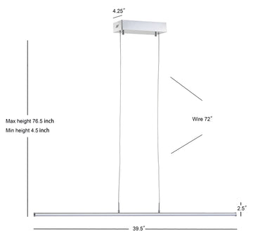 Conley 39.5" Dimmable Adjustable Integrated LED Metal Linear Pendant - JONATHAN Y